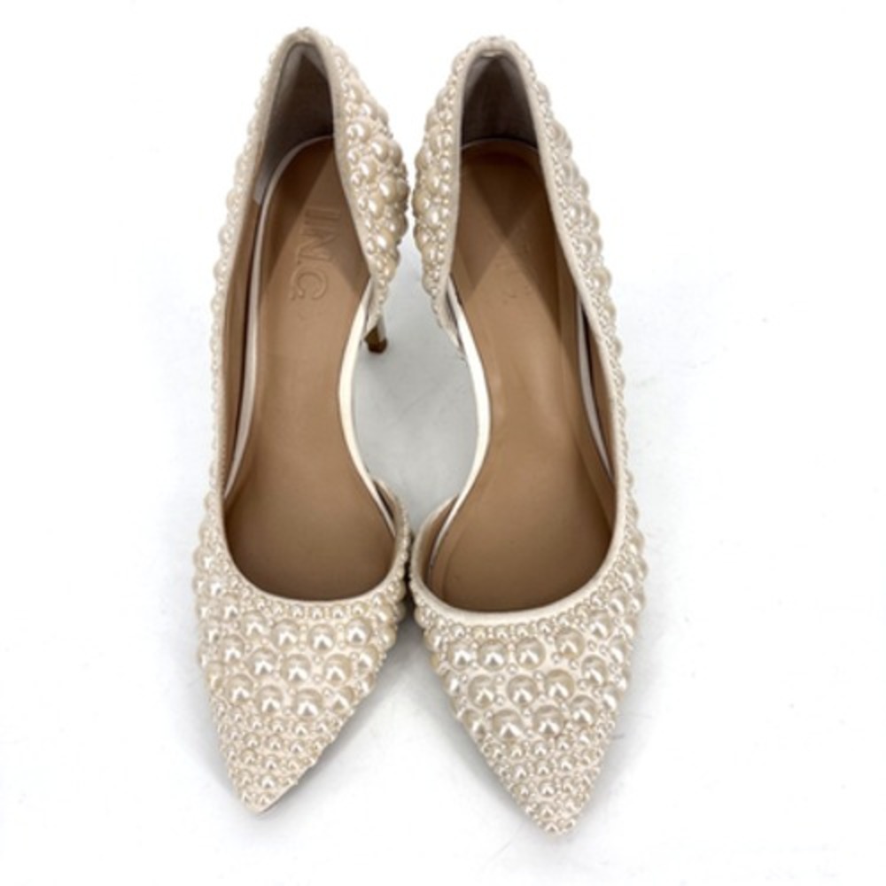 INC White Pearl Pumps 6M Bridal Wedding Prom Heels International Concepts
